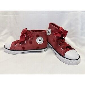 Converse Chuck Taylor All Star Polka Dots & Bow Easy On Hi TopToddler SZ10